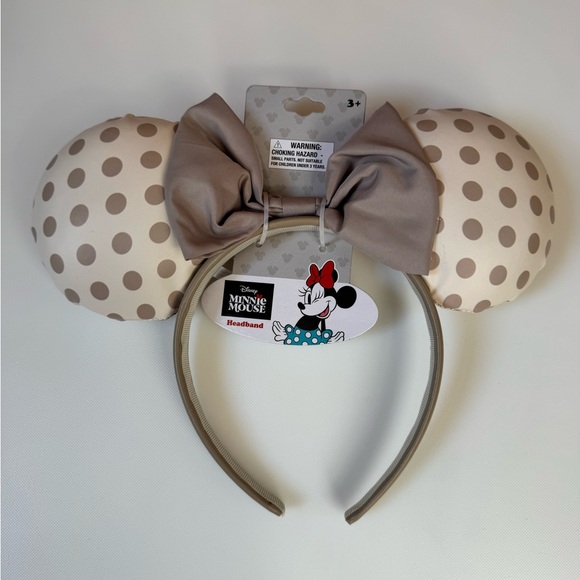 Disney Accessories - Disney Minnie Mouse Cream and Brown Polka Dot Headband